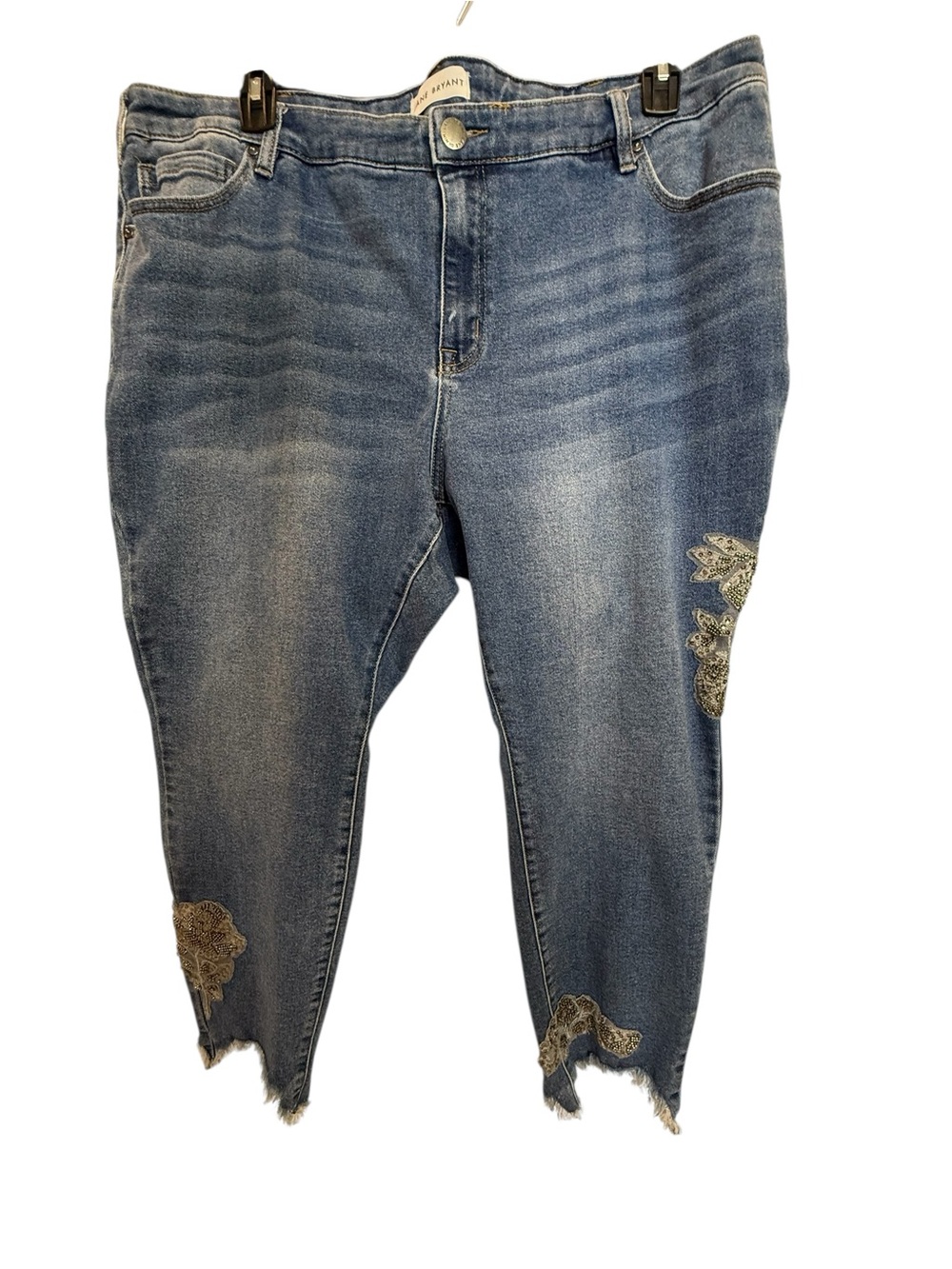 Lane Bryant Flex Magic Waist Band Signature Fit Distressed Embellished Jeans